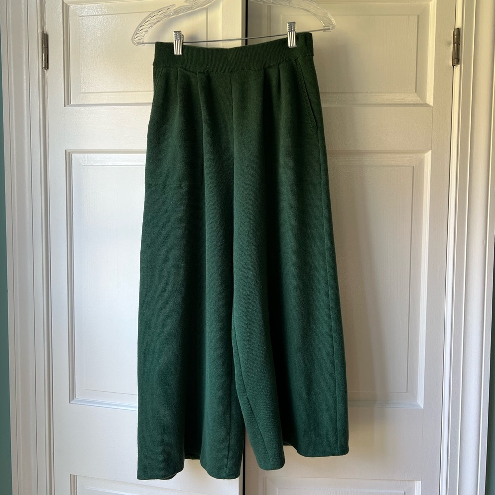 Green Free People Knitted Beach Pants